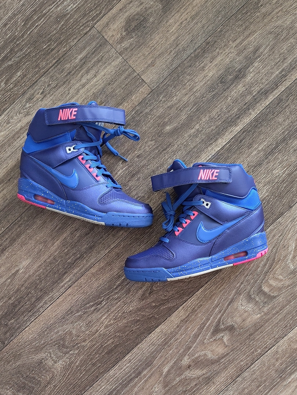 RARE Retro Nike Air Revolution High-Top Sneakers in Blue and Pink